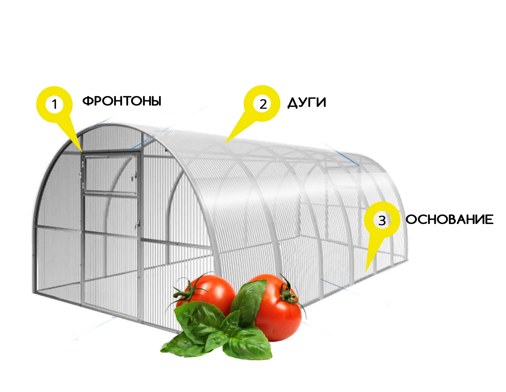 Прочность конструкции теплицы АЛМАЗ